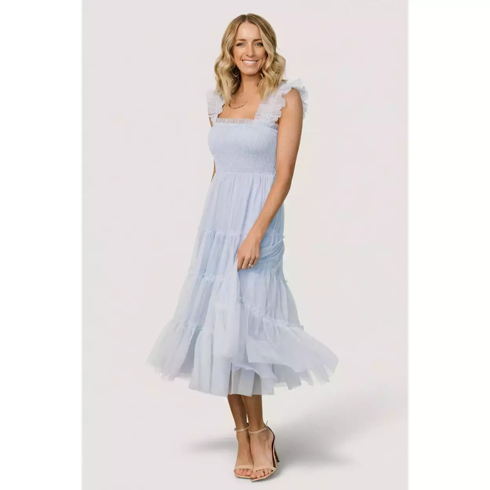 Baltic Born Emma Smocked Tulle Dress | Light Blue Size XL
